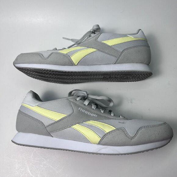 Reebok Royal Classic Jogger Shoes Gray Yellow Low Top Sneakers Women's Size 10 - Picture 10 of 13